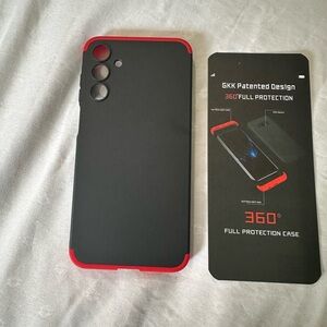 GK Black Phone Case with Red Accents - 360° Protective Cover